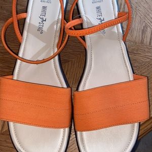 Orange white stag 90’s sandals